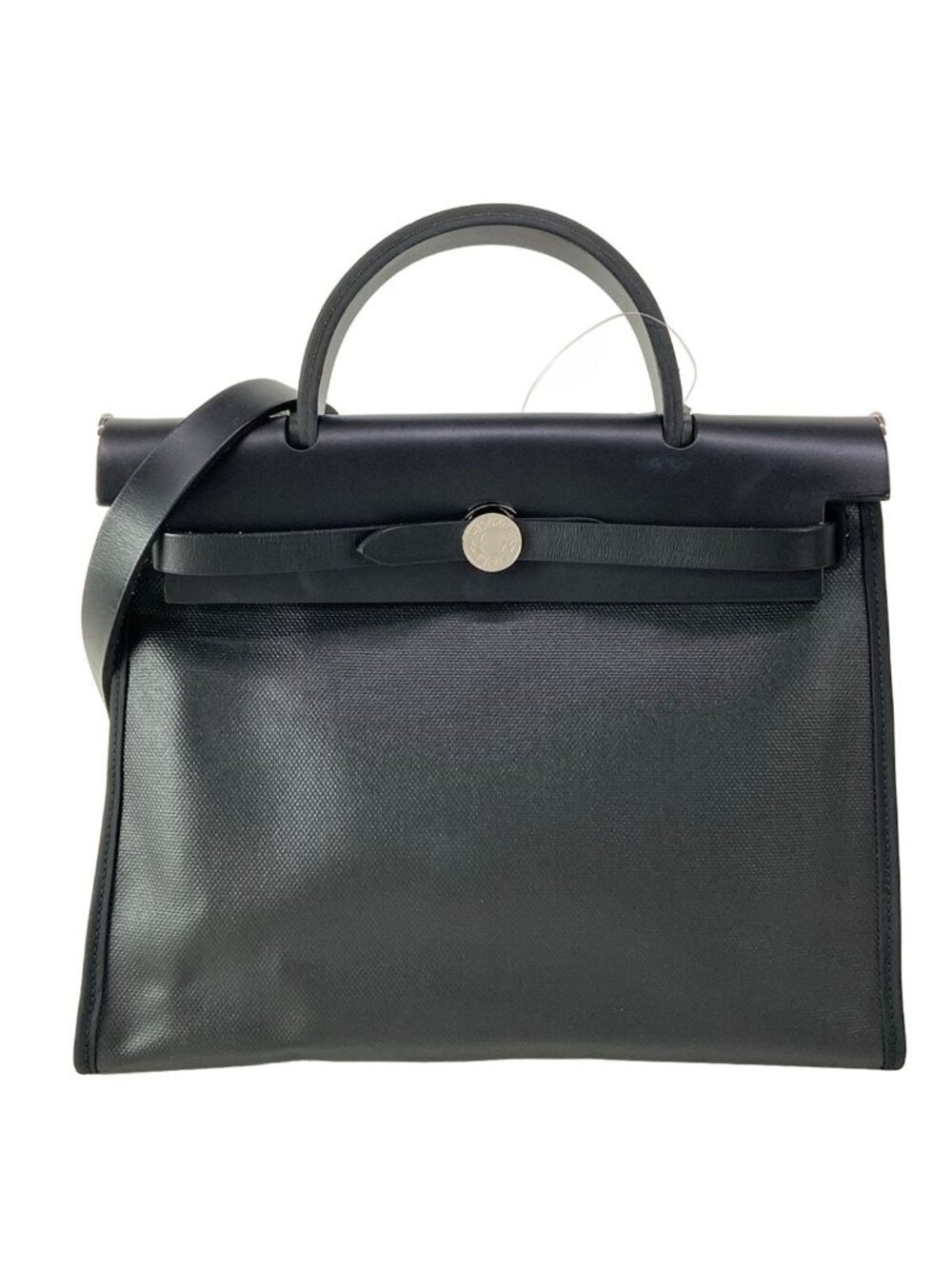 Hermes Handbag Herbag Zip PM Black Silver
